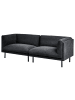 Beliani 3-Sitzer Sofa VORGOD in Schwarz - (W) 221 x (H) 76 x (L) 85 cm