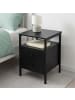 relaxdays Nachttisch in Schwarz - (B)40 x (H)61 x (T)40 cm