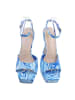 Ital-Design High-Heel Sandalette in Blau und Weiß