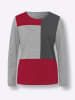 Sieh an! Langarmshirt in rot-grau-gemustert