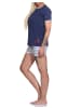 NORMANN Shorty Pyjama kurzarm Schlafanzug Streifen - 74341 in marine