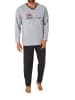 NORMANN Pyjama langarm Schlafanzug - 70398 in grau