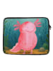 Mr. & Mrs. Panda Laptop Tasche Axolotl Glücklich Design ohne Spruch in Weiß