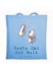 Mr. & Mrs. Panda Strandtasche Pinguin Beste Omi der Welt mit Spruch in Sky Blue