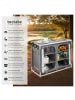 tectake Campingschrank Deluxe mit Aluminiumgestell und 6 Fächern  97 x 47,5 x 78 cm, gra