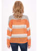 VIRITA Women Sweater in Offwhite Grey Orange