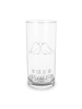 Mr. & Mrs. Panda Longdrinkglas Turteltauben Liebe mit Spruch in Transparent