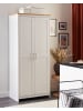 Beliani Kleiderschrank SELLIN in Weiß/Braun - (W) 79 x (H) 180 x (L) 52 cm