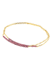 Ernstes Design Edelstahl vergoldet Granat Armband 18 cm