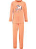 Erwin Müller Single-Jersey Kinder-Schlafanzug in aprikot/weiß