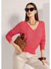 MADELEINE Sommerlicher Pullover mit V-Ausschnitt in rot / melange