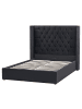Beliani 2-tlg Doppelbett LUBBON in Schwarz/Silber