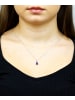 Diamant L'éternel Halskette mit Anhänger aus 375 Weißgold mit Lab Grown Diamant mit Saphir
