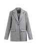 DreiMaster Damen Langer Blazer Aus Wollgemisch in Grau Melange