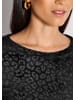 MADELEINE Langarm Animal-Print Pullover in schwarz