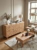 KADIMA DESIGN Sideboard Flurkommode | Akazie, 140x78,5x40cm, 3+2 Türen, Rewa