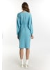 faina Damen Abendkleid Mit Glanzgarn in Aqua