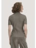 Hessnatur Hessnatur Mock-Neck Shirt Slim aus Bio-Baumwolle in silbergrün
