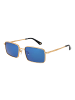 Police Männer Sonnenbrille Quadratisch Gold