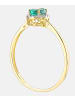 Diamant L'éternel Ring aus 375 Gelbgold mit Diamant mit Smaragd