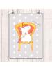 Mr. & Mrs. Panda Bild Einhorn Prinzessin ohne Spruch in Grau Pastell