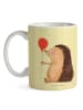 Mr. & Mrs. Panda Kaffeepott Igel Luftballon ohne Spruch in Gelb Pastell