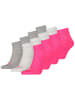 Puma Socken PUMA UNISEX QUARTER PLAIN 3P in 656 - middle grey mélange/pink