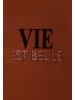 More & More softes Kurzarmshirt, Wording in cinnamon