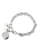 Adeliás Damen Anhänger – Lebensbaumanhänger aus Edelstahl mit Perle in silber
