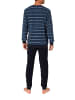 NORMANN Langarm Schlafanzug Frottee Bündchen in blau