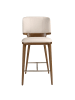 Angel Cerdá Hocker 4208 in Walnuss/Creme – (B)51 x (H)107 x (T)55 cm