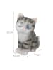 relaxdays LED Gartenfigur Katze in Grau