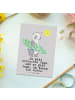 Mr. & Mrs. Panda Ansichtskarte Panda Surfen mit Spruch in Grau Pastell