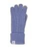 CASH-MERE.CH Bio Handschuhe mit Zopfmuster in Hellblau