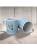 Mr. & Mrs. Panda Camping Tasse Seekuh Happy mit Spruch in Blau Pastell