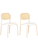 Beliani 2er-Set Esszimmerstuhl ADAVER in Braun/Beige