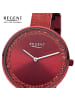 Regent Armbanduhr-Analog rot mittel (ca. 34mm) Regent Metallarmband