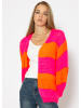 SASSYCLASSY Gestreifter oversize Cardigan in Orange, Pink