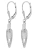 Adeliás Damen Ohrringe – Ohrhänger aus 925 Silber mit Zirkonia in silber