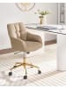 Beliani Bürostuhl PALMDALE in Braun/Schwarz/Gold - (W) 58 x (H) 84 x (L) 61 cm