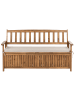 Beliani Gartenbank SOVANA in Braun/Beige - (W) 160 x (H) 91 x (L) 60 cm