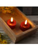Deluxe Homeart 2er Set LED Teelichter MIA flackernd Echtwachs mit Batterien D: 4,1cm in rot