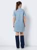 Noisy may Kurzes Denim Jeanskleid Oversize Kurzarm Hemd Design in Hellblau