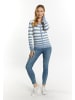 usha BLUE LABEL Damen Strickjacke in Denimblau Wollweiss