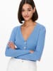JACQUELINE de YONG Kurze Dünne Langarm Strickjacke V-Neck Basic Cardigan JDYDONNEL in Babyblau