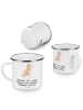 Mr. & Mrs. Panda Emaille Tasse Langhaar Collie Moment mit Spruch in Weiß