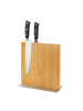 relaxdays Messerblock in Natur/ Silber - (B)25 x (H)23 x (T)10 cm