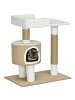 Pawhut Kratzbaum Braun+Weiß 70L x 49B x 79H cm