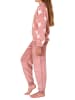 NORMANN langarm Schlafanzug Bündchen Sterne Coralfleece - 76984 in rosa