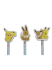 Pokémon Bleistift Set 3 teilig mit dekorativem Radiergummi Schulzubehör